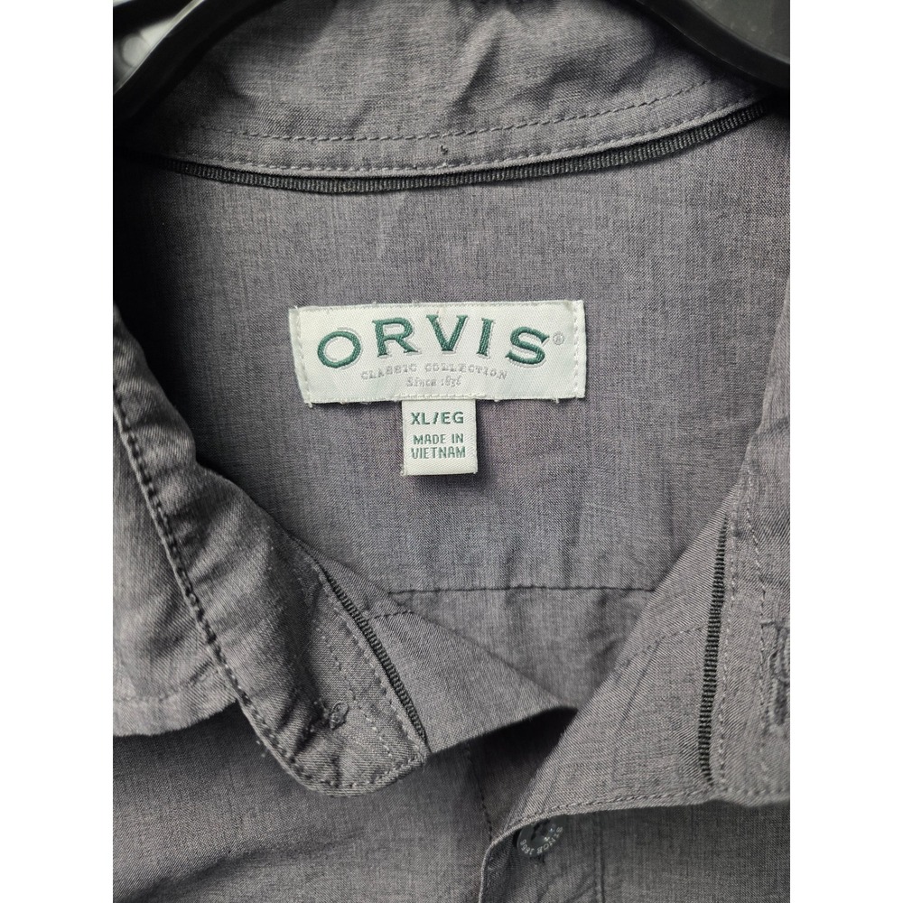 Orivs Classic Collection Shirt Mens XL Gray S/S Button Down Outdoor Fishing - Picture 3 of 7